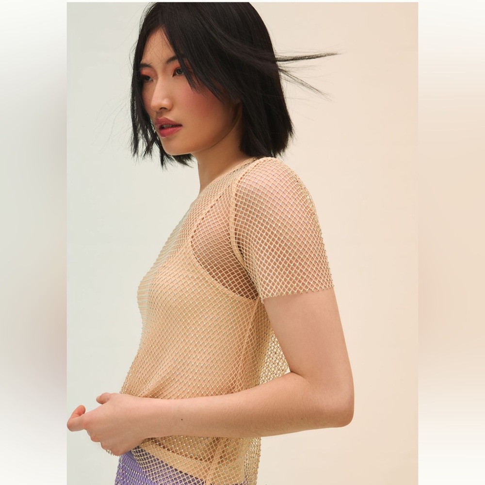 Sundays in Brooklyn Rhinestone Mesh Top